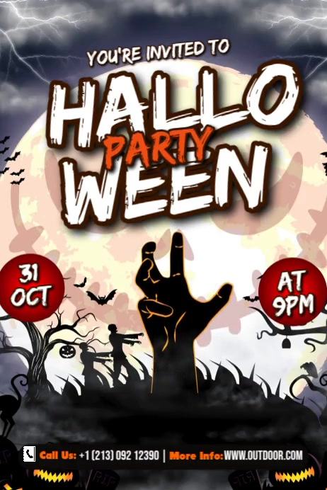 Spooky Halloween Night Party Flyer Template | PosterMyWall