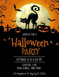 黑色 Halloween Party Flyer Template
