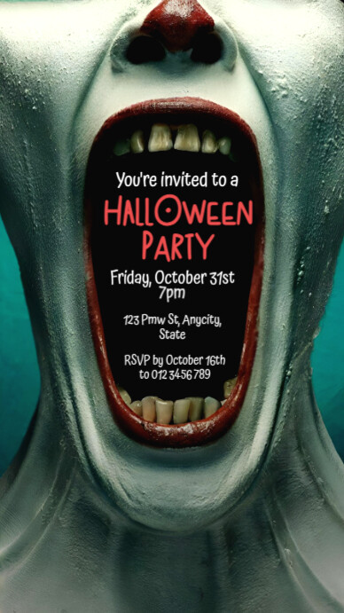 Spooky Halloween Party Invitation | Horror Theme Event Design Instagram na Kuwento template