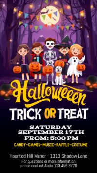 Purple Halloween Trick or Treat Event Instagram Story Template