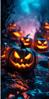 Black Halloween Roll Up Banner 3' × 6' Template