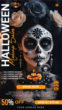 Spooky salon Ecrã digital (9:16) template