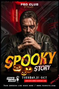 Spooky Story Halloween Event Poster template