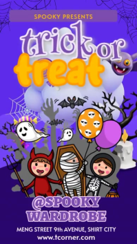 Spooky Trick or Treat Halloween Rolka Instagram template