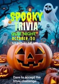 Spooky Trivia Quiz Night A2 template