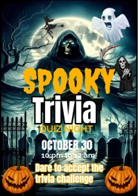 Spooky Trivia Quiz Night A2 template