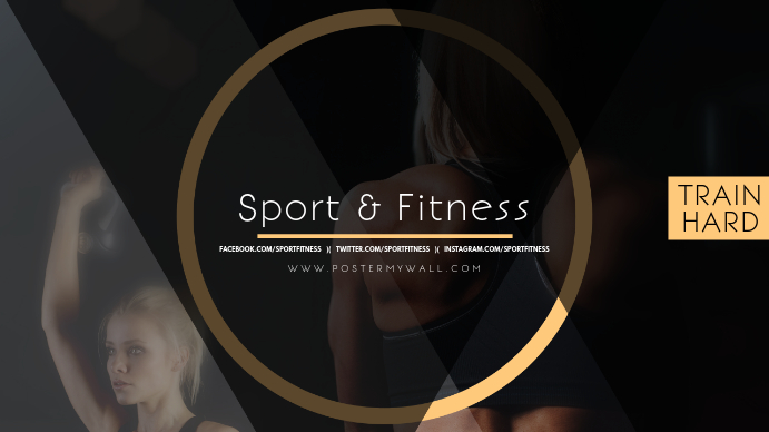 Sport Fitness Youtube Channel Art Banner Coverfoto til YouTube-kanal template