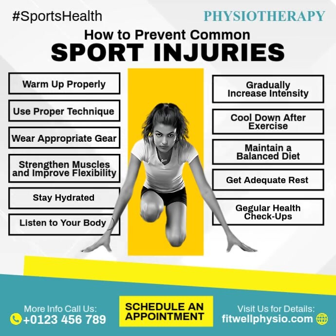 Plantilla de Sport Injuries Prevention | PosterMyWall