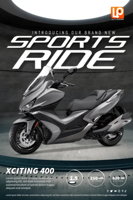 Sport Motorcycle Poster Plakat template