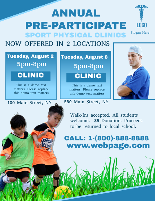 Sport Physical Clinic Template PosterMyWall