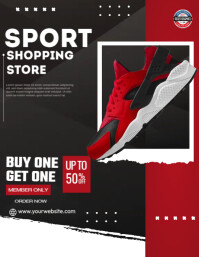 Hitam Sports Shopping Promotion Flyer Template