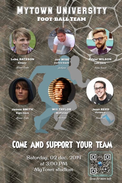 Sport Team Poster With A Visual Qr Code Template Postermywall