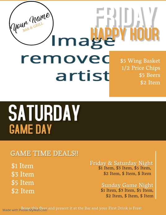 Sports Bar Flyer Template Sports Bar Flyer Template