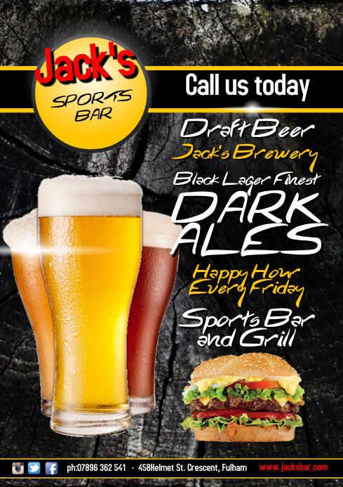 Sports Bar Flyer Template Sports Bar Flyer Template