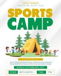 sports camp poster Instagram Portrait template