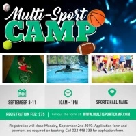 Sports Camp Summer Square Video สี่เหลี่ยมจัตุรัส (1:1) template