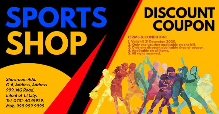Sports Discount Coupon Card Template | PosterMyWall