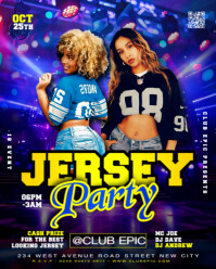Purple Jersey Party Instagram Portrait Template