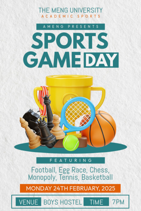 Sports Game Day Plakkaat template