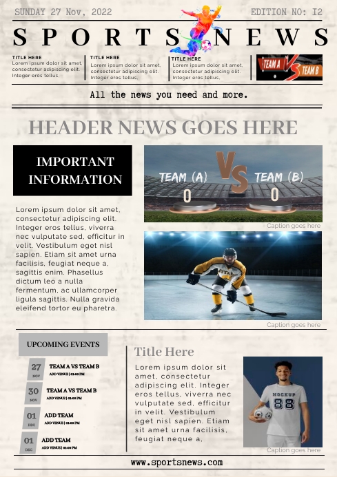 sports newsletter template | PosterMyWall
