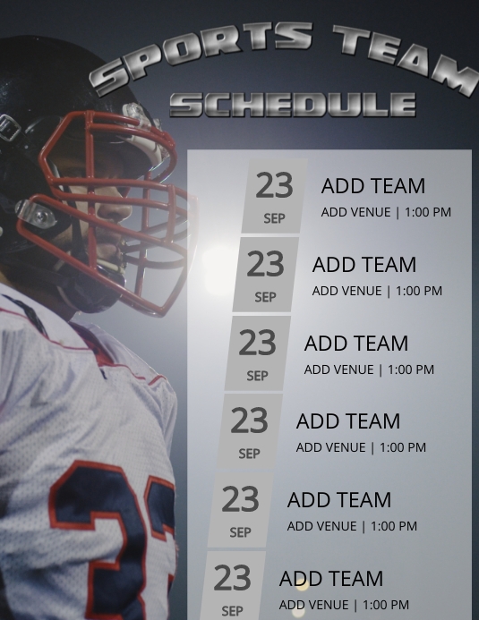 Sports Schedule Template PosterMyWall
