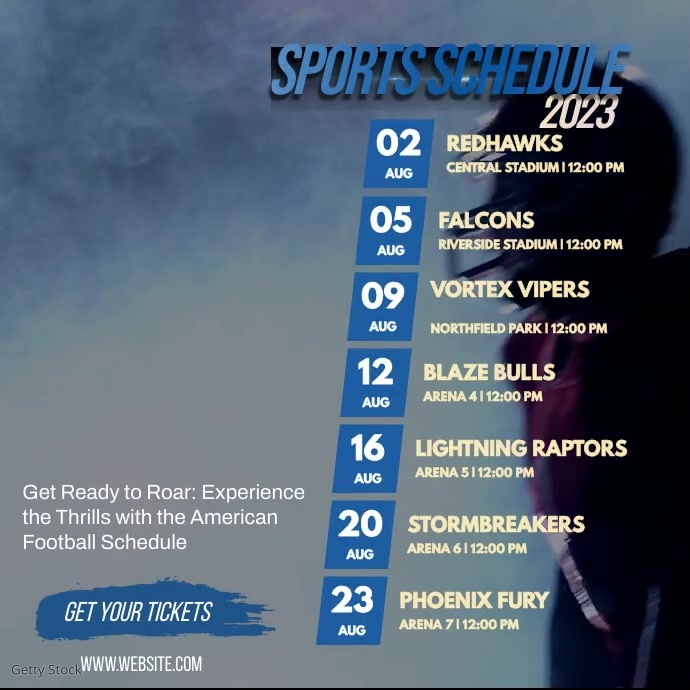 sports schedule Template | PosterMyWall