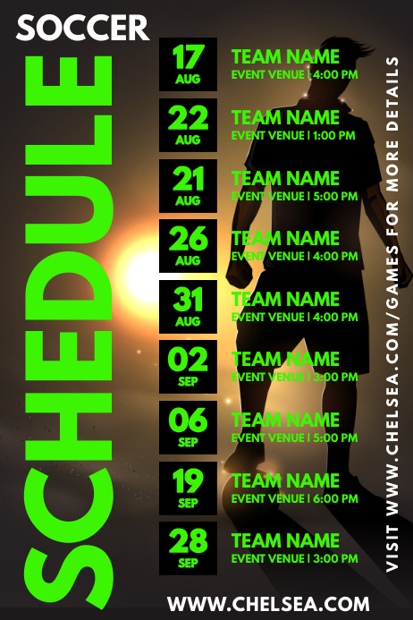 Sports Schedule Events Template | PosterMyWall Sports Schedule Events Template | PosterMyWall