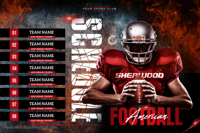 Sports schedule poster Template | PosterMyWall