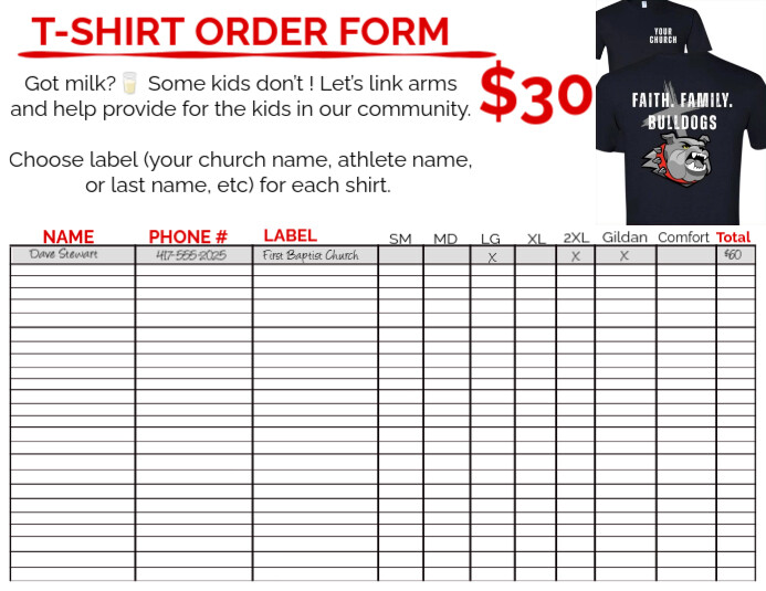 Sports Shirt Order Form Template | PosterMyWall