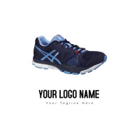 Hvid Sports Shoes Asics Navy Blue Logo Logo Template