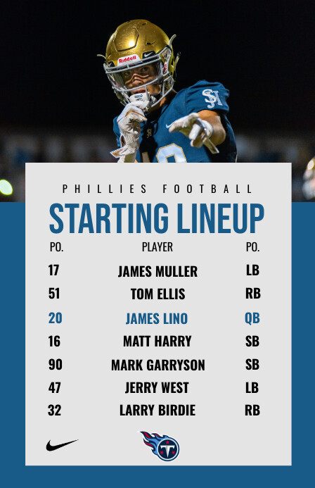 sports starting lineup template | PosterMyWall