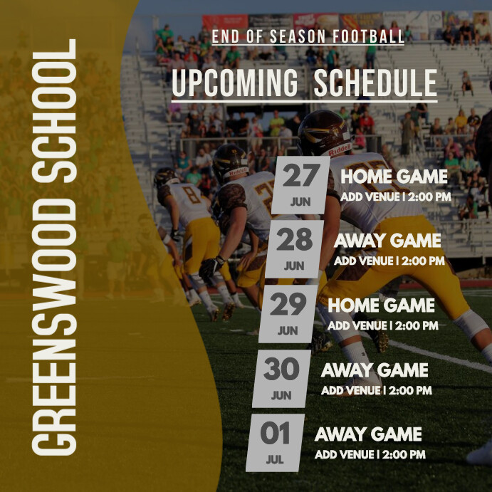 Sports Team Schedule Instagram Post Template PosterMyWall sports-team-schedule-instagram-post-template-postermywall