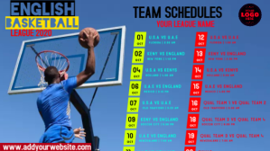 Blå Basketball League Schedule Facebook-covervideo Template