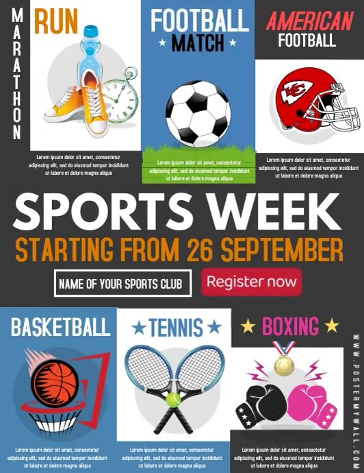 Sport Program Week Sports Week Poster Template | PosterMyWall