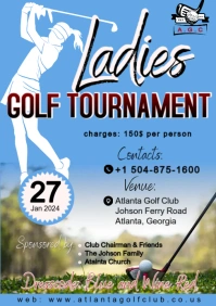 SportsClub Ladies Golf Tournament Event Flyer A5 template