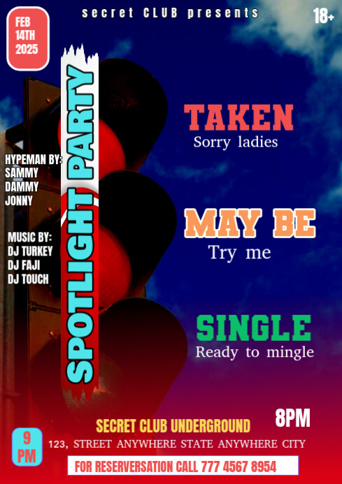 Spot light party A4 template