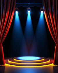 Spotlight stage with Red curtain Instagram Portrait template