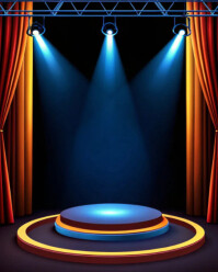 Spotlight stage with Red curtains Instagram Portrait template