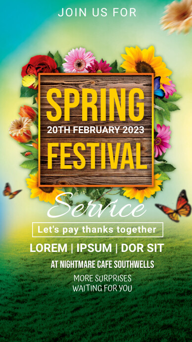 Welcome Spring Event spring, event, first day of spring Template | PosterMyWall