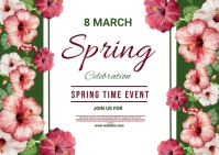 spring, event,spring card Postal template