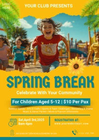 spring gala, event,party,spring break,spring fest A5 template