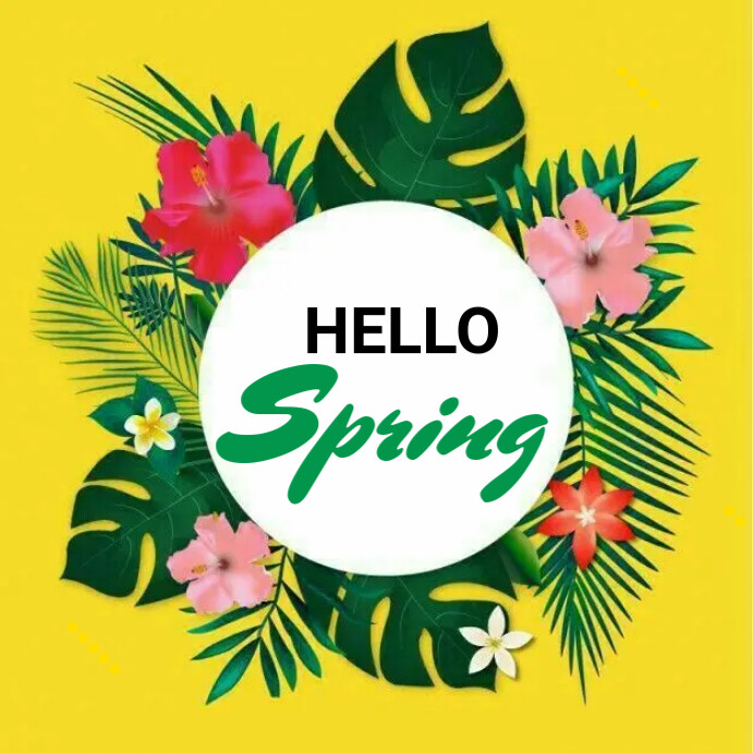Spring, hello spring, spring party Сообщение Instagram template