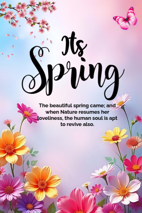 Copy of spring, hello spring | PosterMyWall