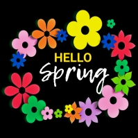 Spring, hello Spring Instagram Post template