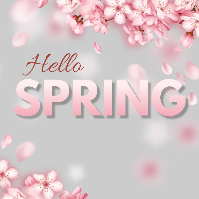Spring, Hello Spring Instagram Post template