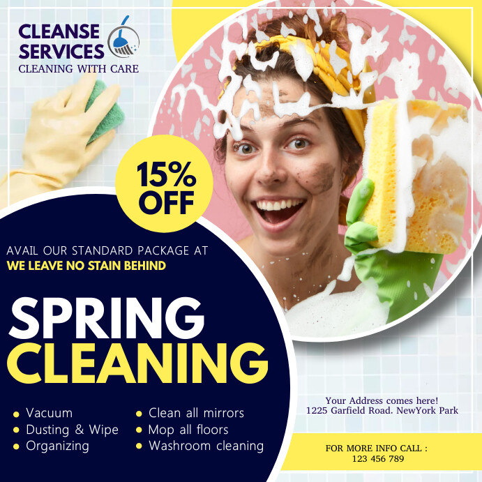 Spring Clean Invitation spring, spring cleaning service Template | PosterMyWall