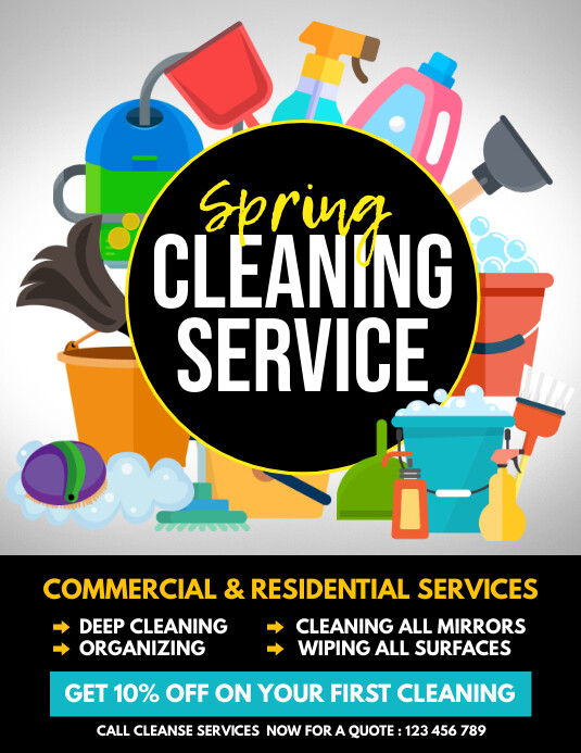 Copy of spring, spring cleaning service | PosterMyWall