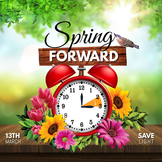 spring, spring forward, march forward Template | PosterMyWall