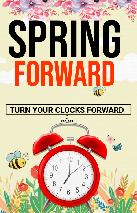 spring, spring forward, march forward Tabloid template