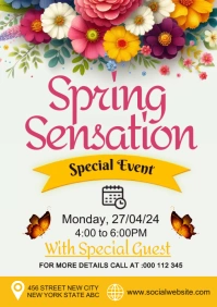 spring, event, first day of spring A5 template